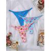 imageSHENHE Womens 3 Pack Thong Underwear G String Low Rise Cute Patterned Panties ThongsBlue and Pink
