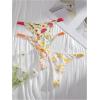 imageSHENHE Womens 3 Pack Thong Underwear G String Low Rise Cute Patterned Panties ThongsYellow White Multi