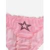 imageSHENHE Womens 3 Piece Sets Mesh Goth Panties Lettuce Trim Low Rise Cute UnderwearBlack and Pink