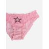 imageSHENHE Womens 3 Piece Sets Mesh Goth Panties Lettuce Trim Low Rise Cute UnderwearBlack and Pink