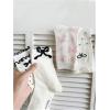 imageSHENHE Womens 4 Pairs Polka Dots Frilly Socks Lettuce Trim Kawaii Cute Bow Crew SocksWhite