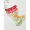 imageSHENHE Womens 5 Pack Cute Briefs Frilly Lettuce Trim Mid Rise Mesh Panty Sets UnderwearMulticolor