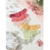 imageSHENHE Womens 5 Pack Cute Briefs Frilly Lettuce Trim Mid Rise Mesh Panty Sets UnderwearMulticolor