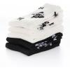 imageSHENHE Womens 5 Pairs Graphic Letter Print Athletic Running Mid Calf Crew SocksBlack and White