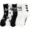imageSHENHE Womens 5 Pairs Graphic Letter Print Athletic Running Mid Calf Crew SocksBlack and White