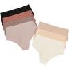 imageSHENHE Womens High Waisted Seamless No Show Invisible Underwear Brief PantiesBlack Beige Multi