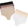imageSHENHE Womens High Waisted Seamless No Show Invisible Underwear Brief PantiesBlack Brown Multi