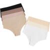 imageSHENHE Womens High Waisted Seamless No Show Invisible Underwear Brief PantiesBlack Brown Multi