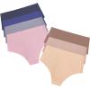 imageSHENHE Womens High Waisted Seamless No Show Invisible Underwear Brief PantiesBlue Pink Brown
