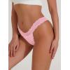 imageSHENHE Womens Lace Low Rise Scallop Trim Ribbed T Back Thong Underwear PantiesDusty Pink