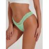 imageSHENHE Womens Lace Low Rise Scallop Trim Ribbed T Back Thong Underwear PantiesMint Green