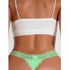 imageSHENHE Womens Lace Low Rise Scallop Trim Ribbed T Back Thong Underwear PantiesMint Green