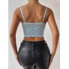 imageSHENHE Womens Lace Mesh Underwire Full Coverage Longline Bras Cami Tank Crop TopsBlue
