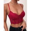 imageSHENHE Womens Lace Mesh Underwire Full Coverage Longline Bras Cami Tank Crop TopsBurgundy