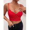 imageSHENHE Womens Lace Mesh Underwire Full Coverage Longline Bras Cami Tank Crop TopsRed