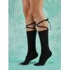 imageSHENHE Womens Lace Up Criss Cross Tie Mid Calf Socks Long Crew Socks Boot Socks