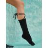 imageSHENHE Womens Lace Up Criss Cross Tie Mid Calf Socks Long Crew Socks Boot Socks
