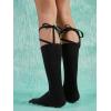 imageSHENHE Womens Lace Up Criss Cross Tie Mid Calf Socks Long Crew Socks Boot Socks