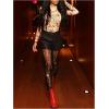 imageSHENHE Womens Ripped Tights Goth Fishnet Stockings High Waist Sexy Pantyhose Grunge TightsBlack