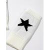imageSHENHE Womens Star Pattern Fingerless Thumb Hole Knitted Wrist Length Mitten GlovesBlack and White