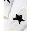 imageSHENHE Womens Star Pattern Fingerless Thumb Hole Knitted Wrist Length Mitten GlovesBlack and White