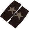 imageSHENHE Womens Star Pattern Fingerless Thumb Hole Knitted Wrist Length Mitten GlovesCoffee Brown