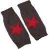 imageSHENHE Womens Star Pattern Fingerless Thumb Hole Knitted Wrist Length Mitten GlovesRed Dark Grey