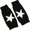 imageSHENHE Womens Star Pattern Fingerless Thumb Hole Knitted Wrist Length Mitten GlovesWhite Black