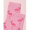 imageSHENHE Womens Striped Letter Print Athletic Running Above Ankle Crew SocksFlamingo Pink