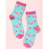 imageSHENHE Womens Striped Letter Print Athletic Running Above Ankle Crew SocksFlamingo Print
