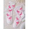 imageSHENHE Womens Striped Letter Print Athletic Running Above Ankle Crew SocksFlamingo White