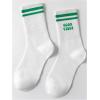 imageSHENHE Womens Striped Letter Print Athletic Running Above Ankle Crew SocksGreen and White