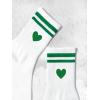 imageSHENHE Womens Striped Letter Print Athletic Running Above Ankle Crew SocksHeart Green White