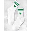 imageSHENHE Womens Striped Letter Print Athletic Running Above Ankle Crew SocksHeart Green White