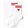 imageSHENHE Womens Striped Letter Print Athletic Running Above Ankle Crew SocksHeart Red White