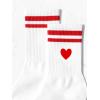 imageSHENHE Womens Striped Letter Print Athletic Running Above Ankle Crew SocksHeart Red White