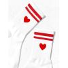 imageSHENHE Womens Striped Letter Print Athletic Running Above Ankle Crew SocksHeart Red White