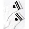 imageSHENHE Womens Striped Letter Print Athletic Running Above Ankle Crew SocksHeart White