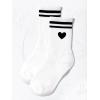 imageSHENHE Womens Striped Letter Print Athletic Running Above Ankle Crew SocksHeart White