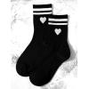 imageSHENHE Womens Striped Letter Print Athletic Running Above Ankle Crew SocksHeart White Black