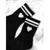 imageSHENHE Womens Striped Letter Print Athletic Running Above Ankle Crew SocksHeart White Black