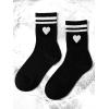 imageSHENHE Womens Striped Letter Print Athletic Running Above Ankle Crew SocksHeart White Black