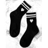 imageSHENHE Womens Striped Letter Print Athletic Running Above Ankle Crew SocksHeart White Black