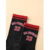 imageSHENHE Womens Striped Letter Print Athletic Running Above Ankle Crew SocksLetter Number Black