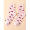imageSHENHE Womens Striped Letter Print Athletic Running Above Ankle Crew SocksMushroom Pink