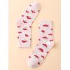 imageSHENHE Womens Striped Letter Print Athletic Running Above Ankle Crew SocksMushroom Pink