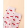 imageSHENHE Womens Striped Letter Print Athletic Running Above Ankle Crew SocksMushroom Pink