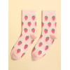 imageSHENHE Womens Striped Letter Print Athletic Running Above Ankle Crew SocksPink Strawberry Print