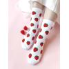 imageSHENHE Womens Striped Letter Print Athletic Running Above Ankle Crew SocksStrawberry Red White