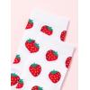 imageSHENHE Womens Striped Letter Print Athletic Running Above Ankle Crew SocksStrawberry Red White